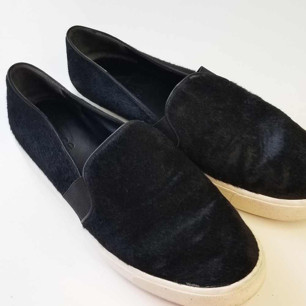 VINCE pony hair slide sneakers